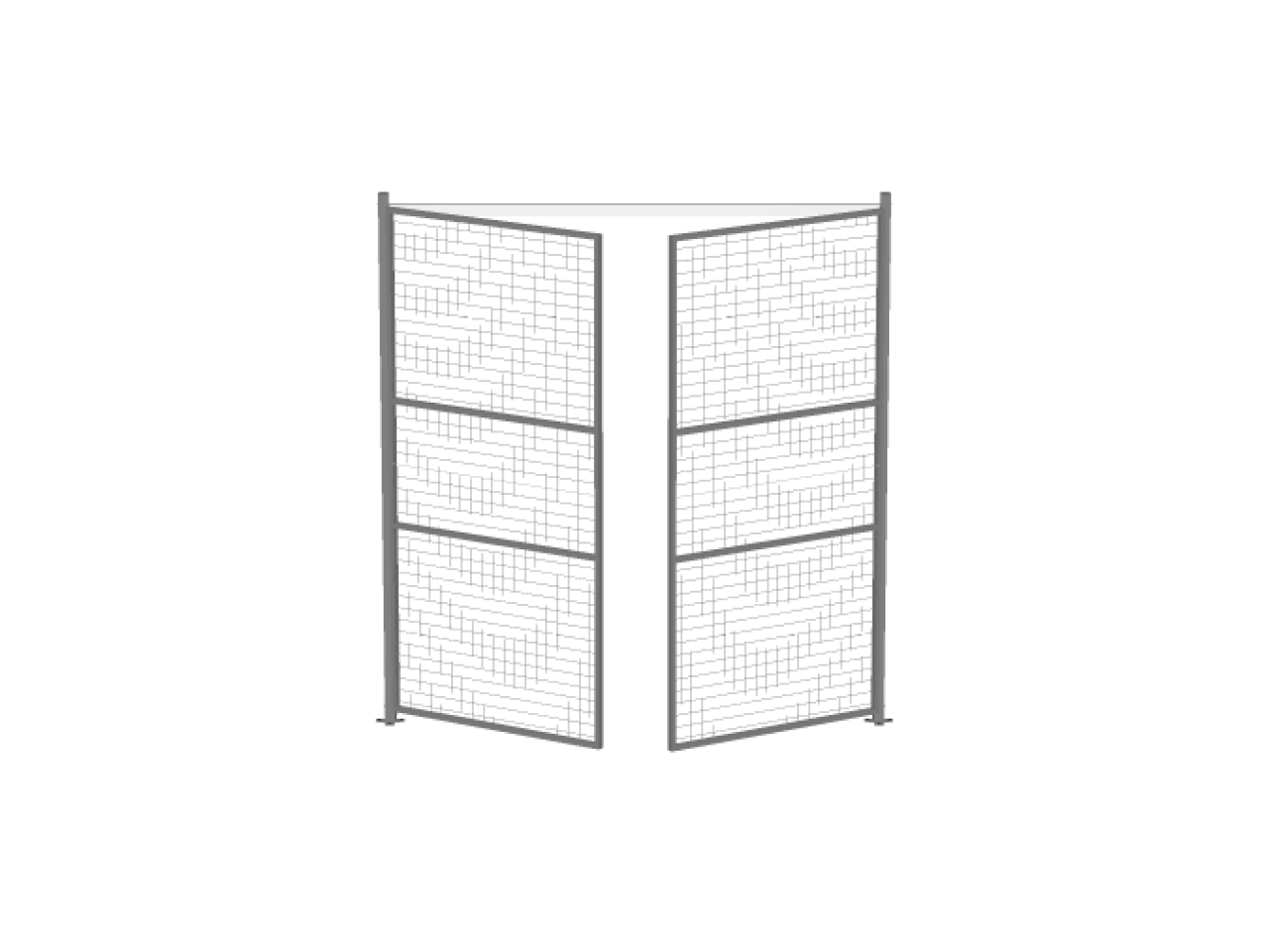 mesh partitioning double doors.